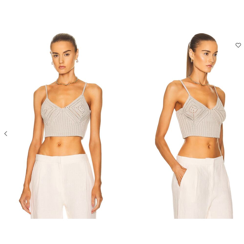 Jonathan Simkhai	Lolita Crochet Crop Top -  Truffle - WSmall